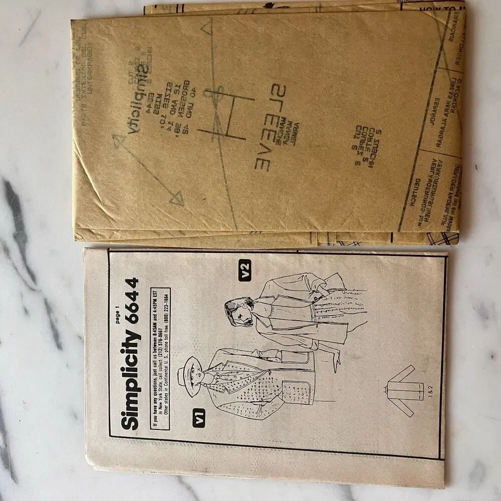 Simplicity‎ Pattern 6644 Lauren Hutton Collection Jacket Size 10 12 14 Cut VTG